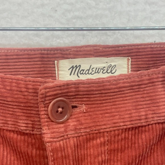 Madewell Pants Womens 32 Orange Corduroy Slim Emmett Wide Leg Crop High Rise - Picture 4 of 15